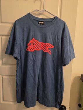 Icecream Blue Tee with Red Graphic Fox Logo